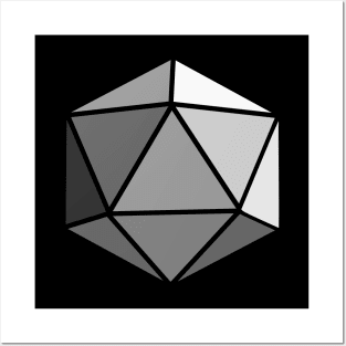 D20 Polyhedral Dice - Gray Posters and Art